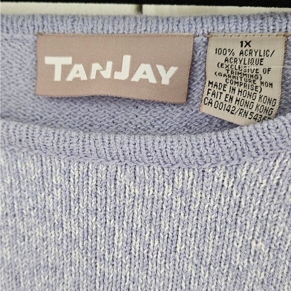 TanJay Purple and White Crew Neck Sweater with Winter Design - Picture 2 of 5